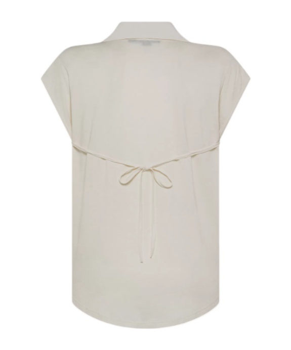 Seventy Sleeveless Shirt In Jersey And Silk-blend Crêpe In White