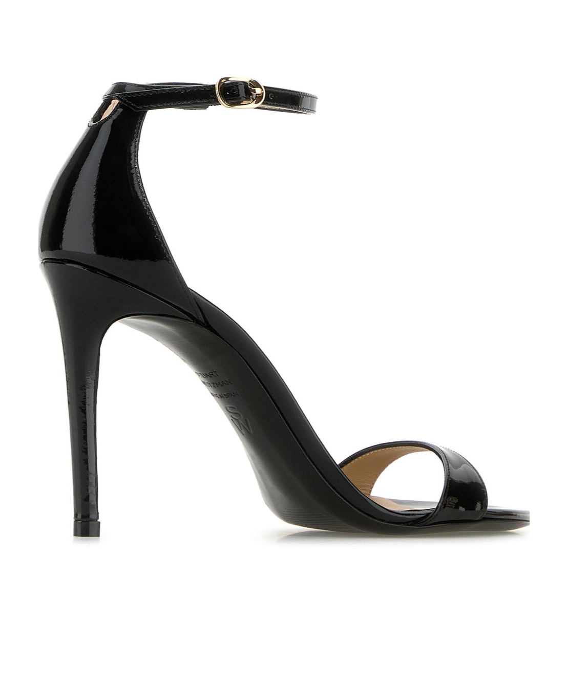 Stuart Weitzman Nudist Patent Leather Stiletto Platform Sandals In Black