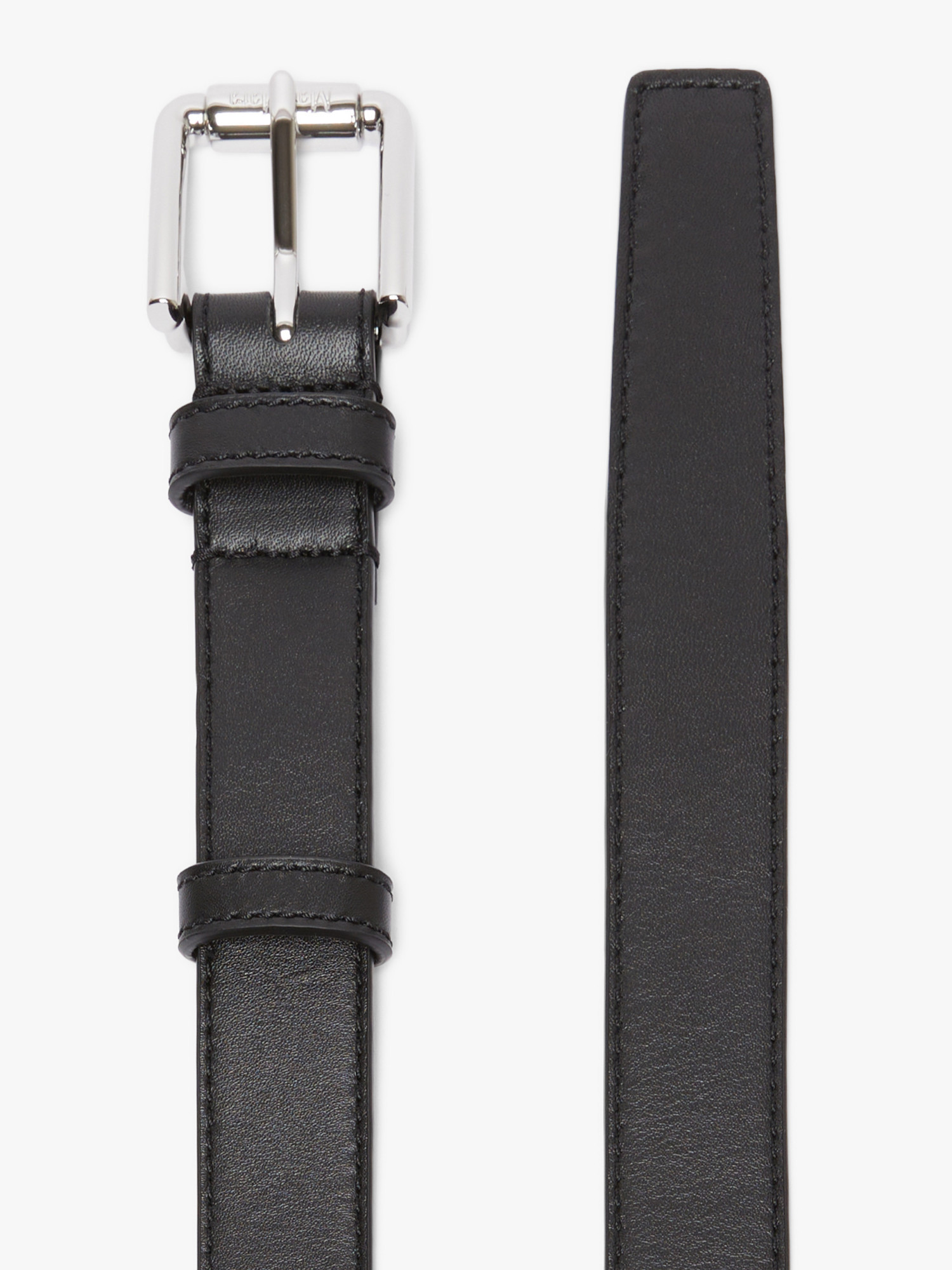 Max Mara Long Leather Belt In Black