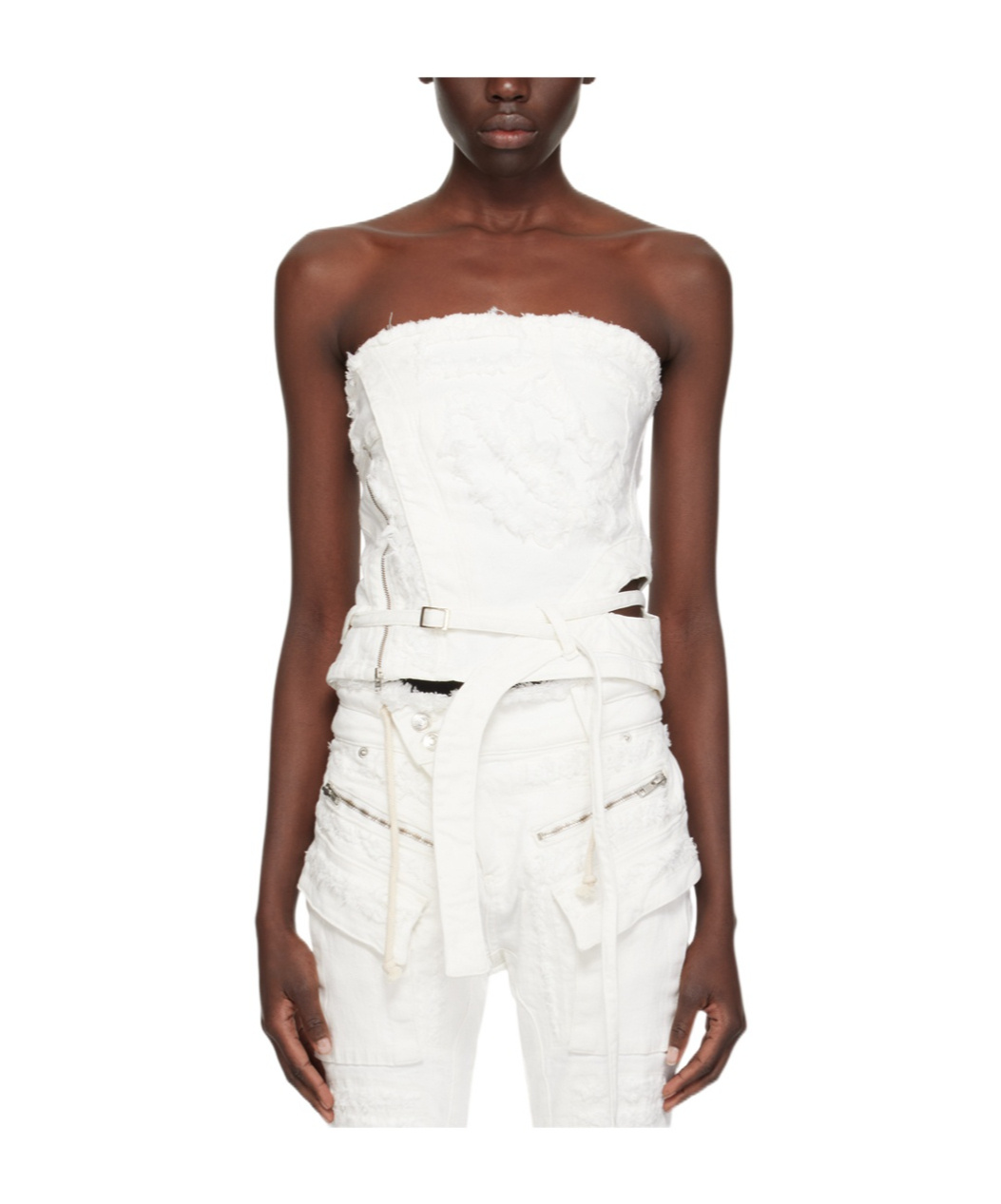 Shop Ottolinger Belt Logo Vest In White