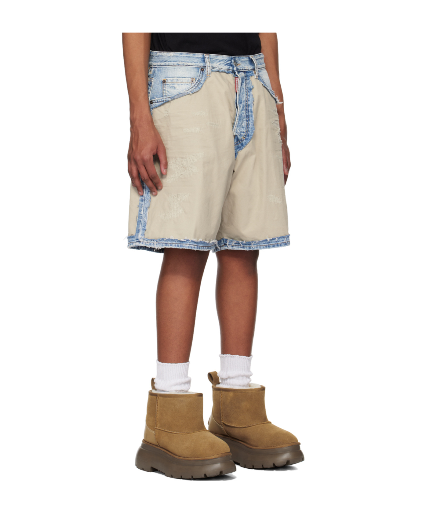 Dsquared2 Semplice Carpenter Denim Shorts In Brown