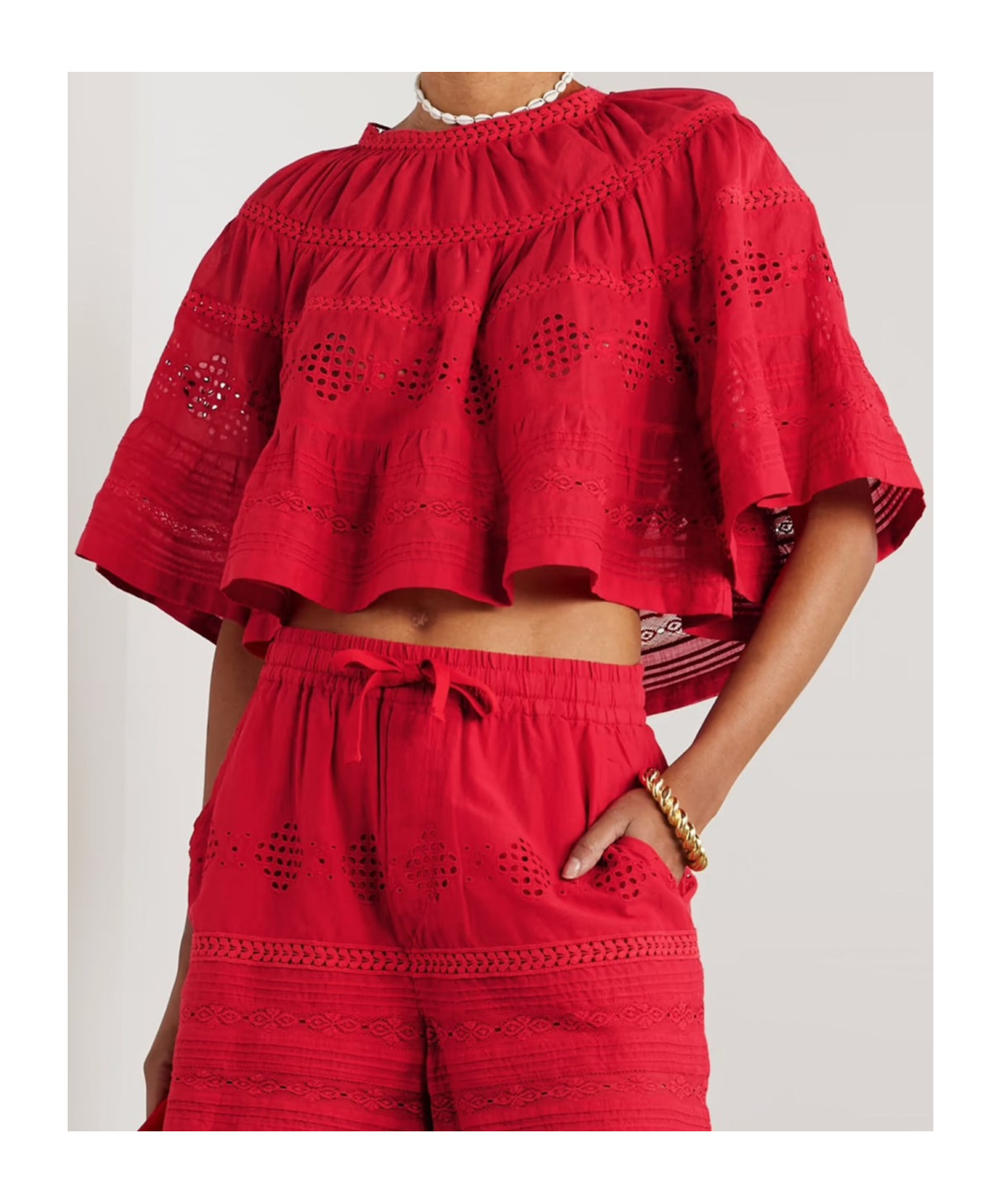 Isabel Marant Étoile Dilama Crochet-trimmed Broderie Anglaise Organic Cotton-voile Blouse