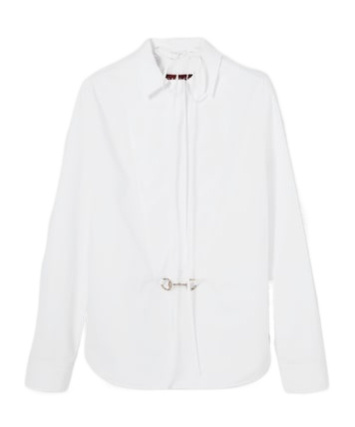 Gucci Cotton Poplin Shirt With Horsebit In White