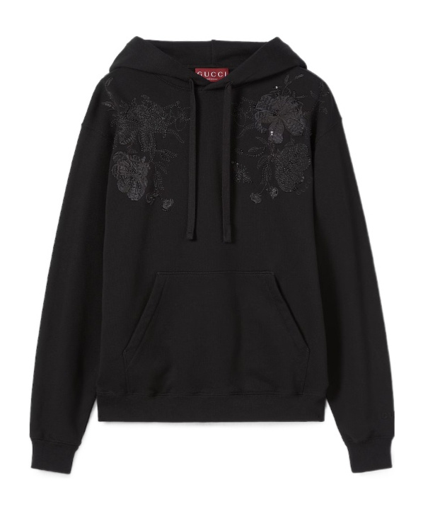 Gucci Cotton Jersey Sweatshirt With Embroidery In Black