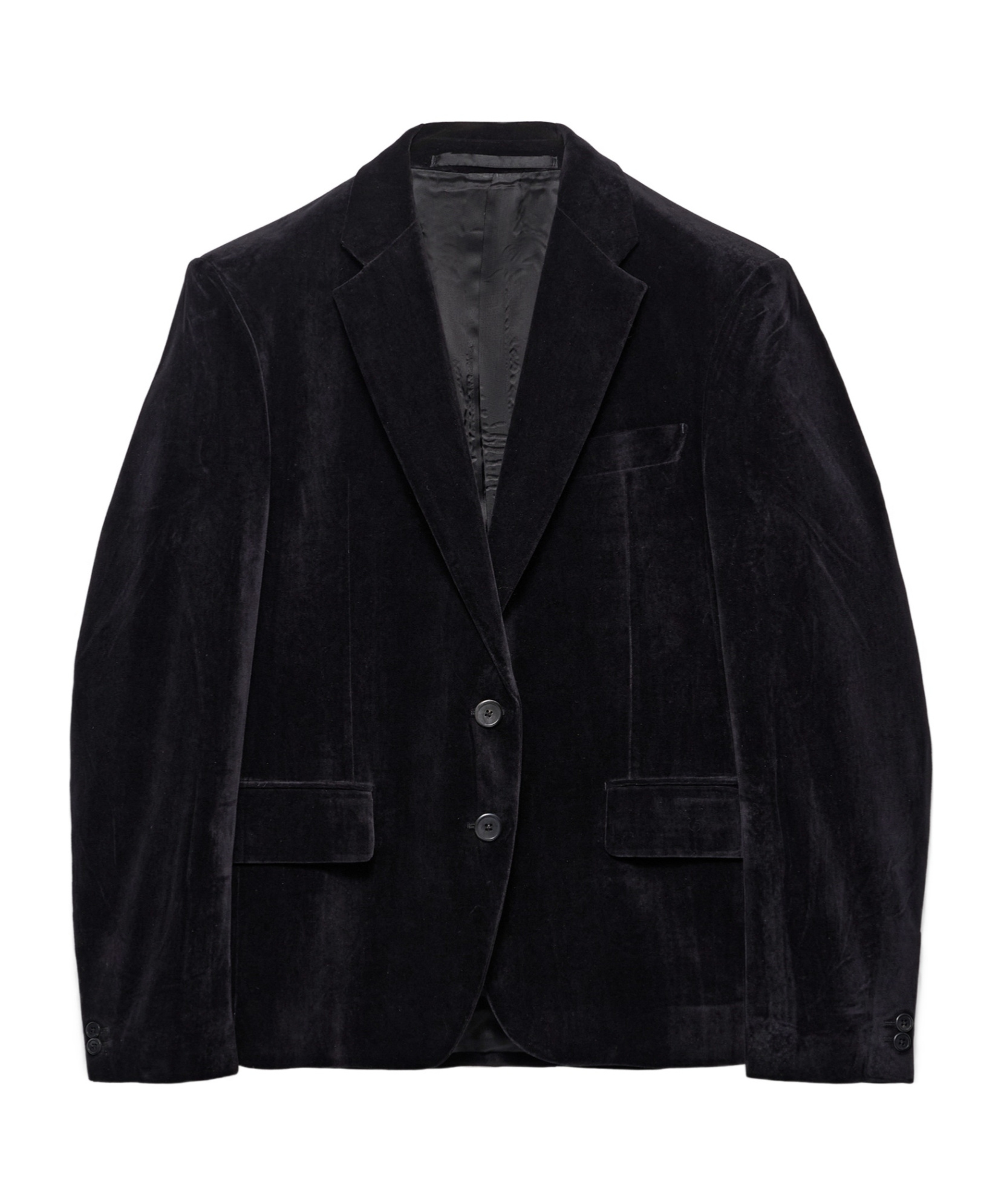 Prada Single-breasted Velvet Jacket In Black