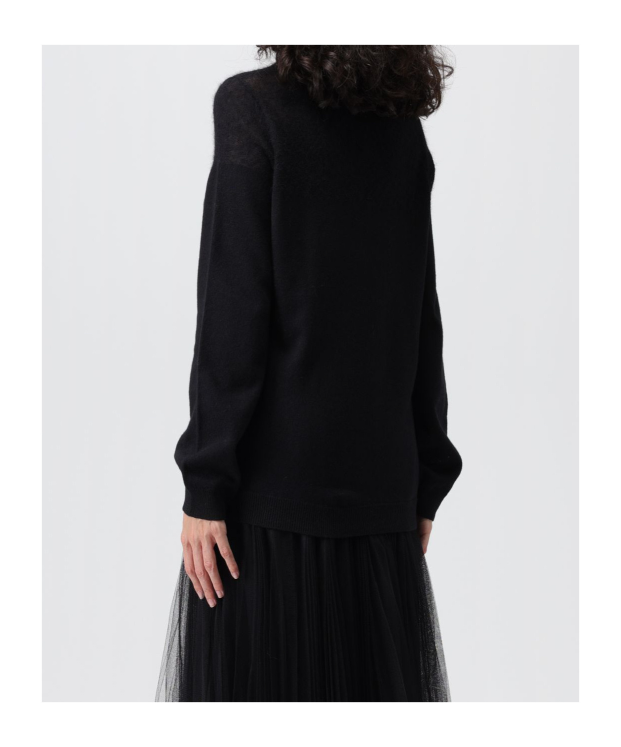 Fabiana Filippi Panelled Crewneck Jumper In Black