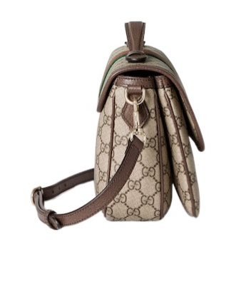 Gucci Ophidia Medium Top Handle Bag In Brown