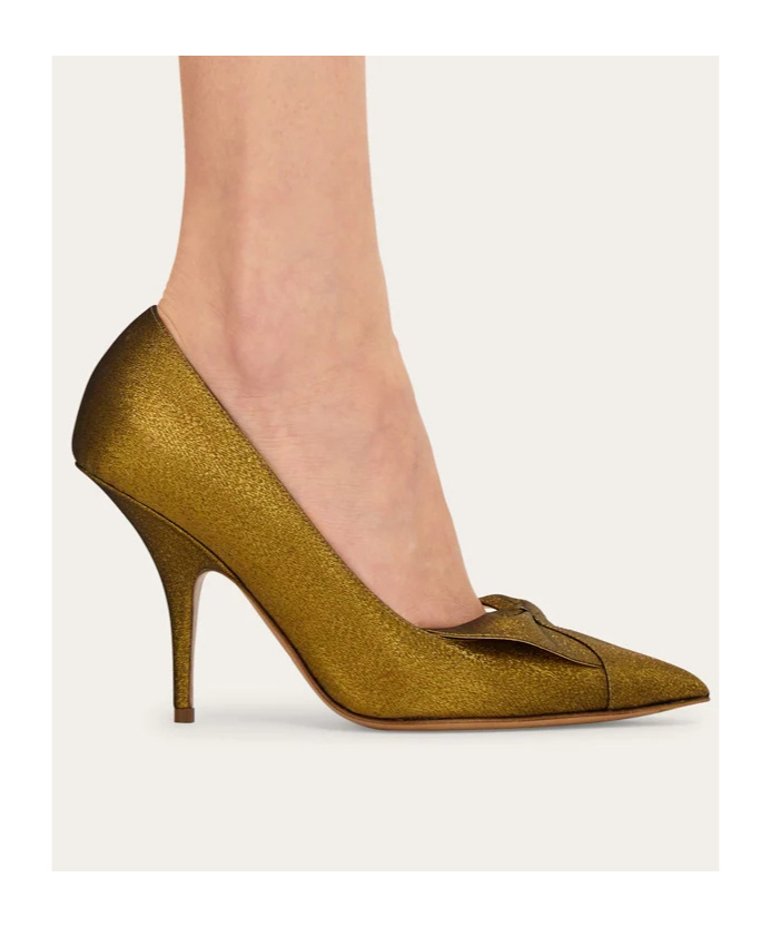 Ferragamo Bowknot Soft-soled High Heels In Green