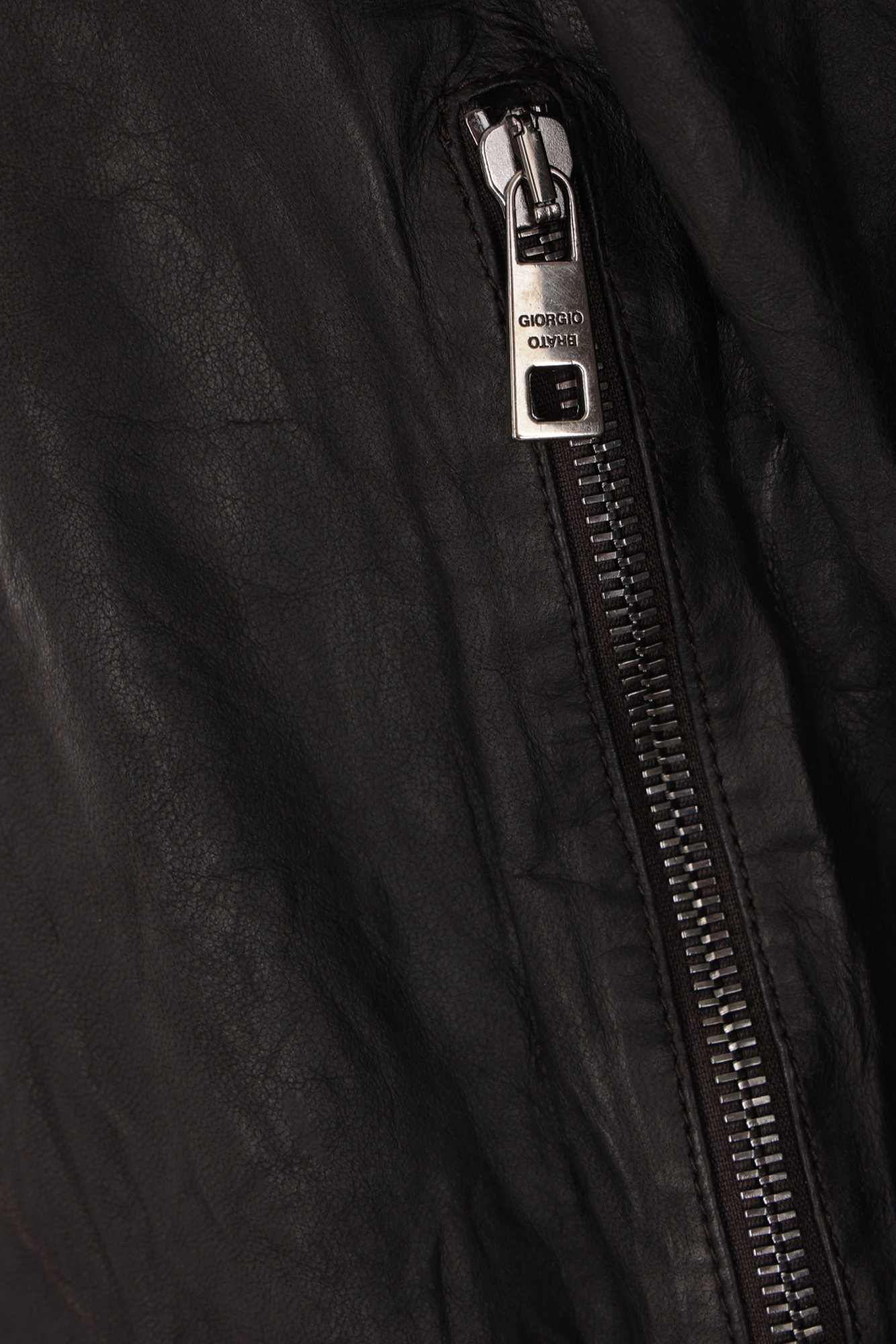 Giorgio Brato Long-sleeved Leather Jacket In Black