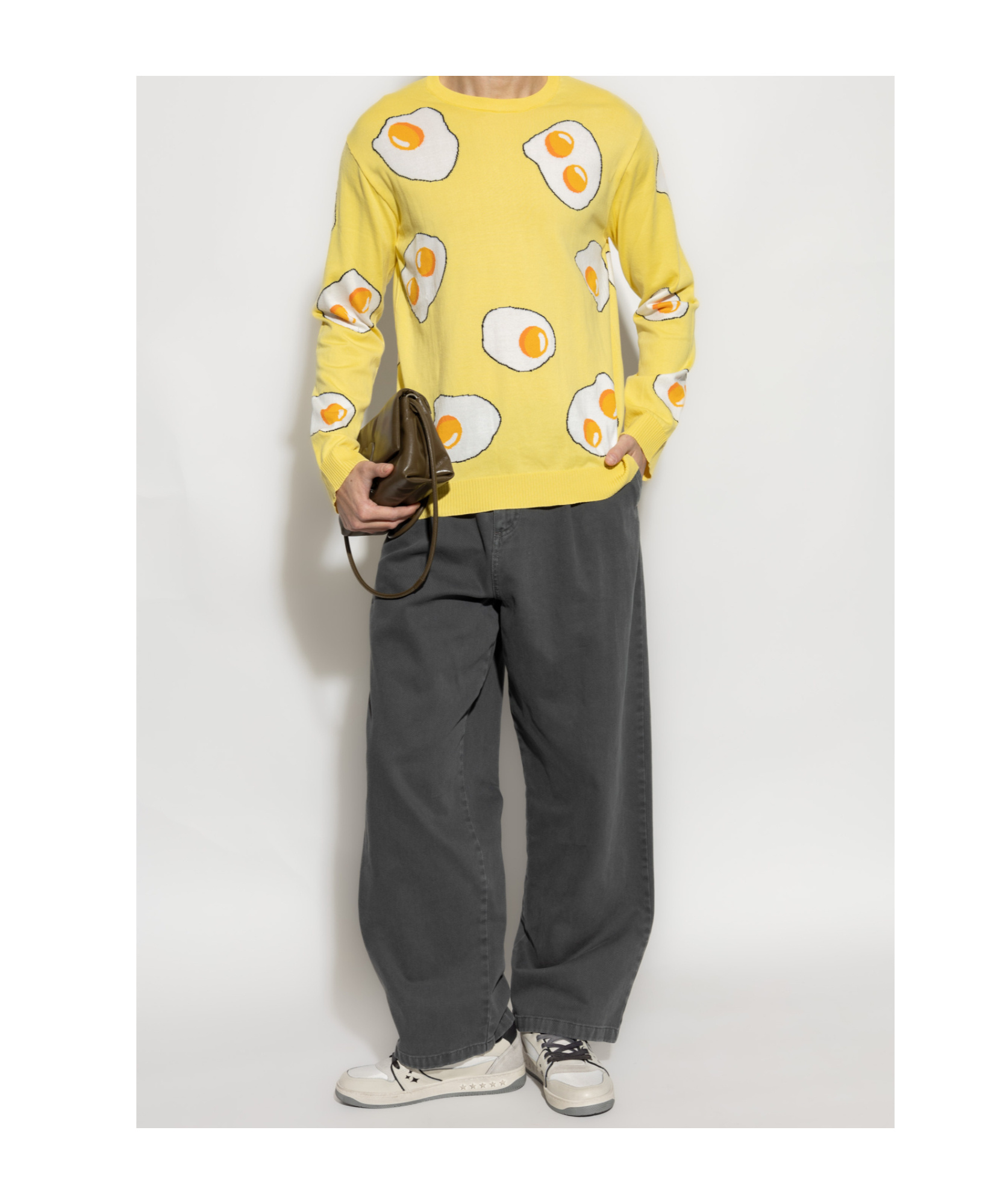 Moschino Yellow Eggs Sweater In Yellow