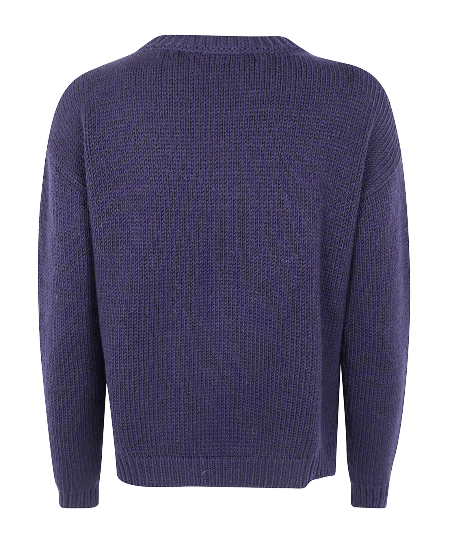 Baserange Ribbed Boat Neck Sweater In Blue