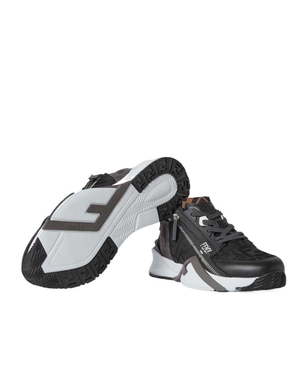 Fendi Men Flusso Di Scarpe Da Ginnastica In Brown