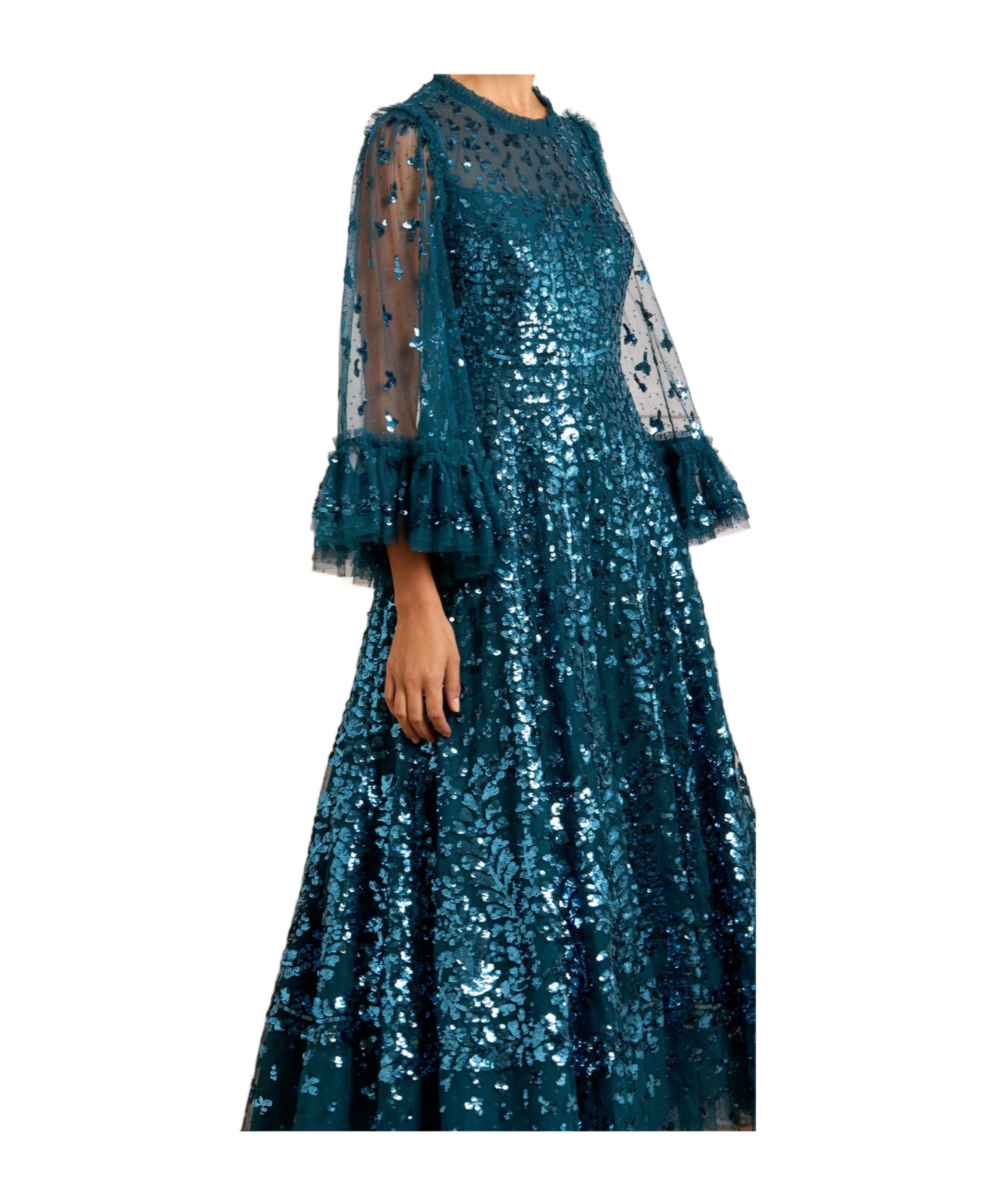 Needle & Thread Sequined Dress In Blue
