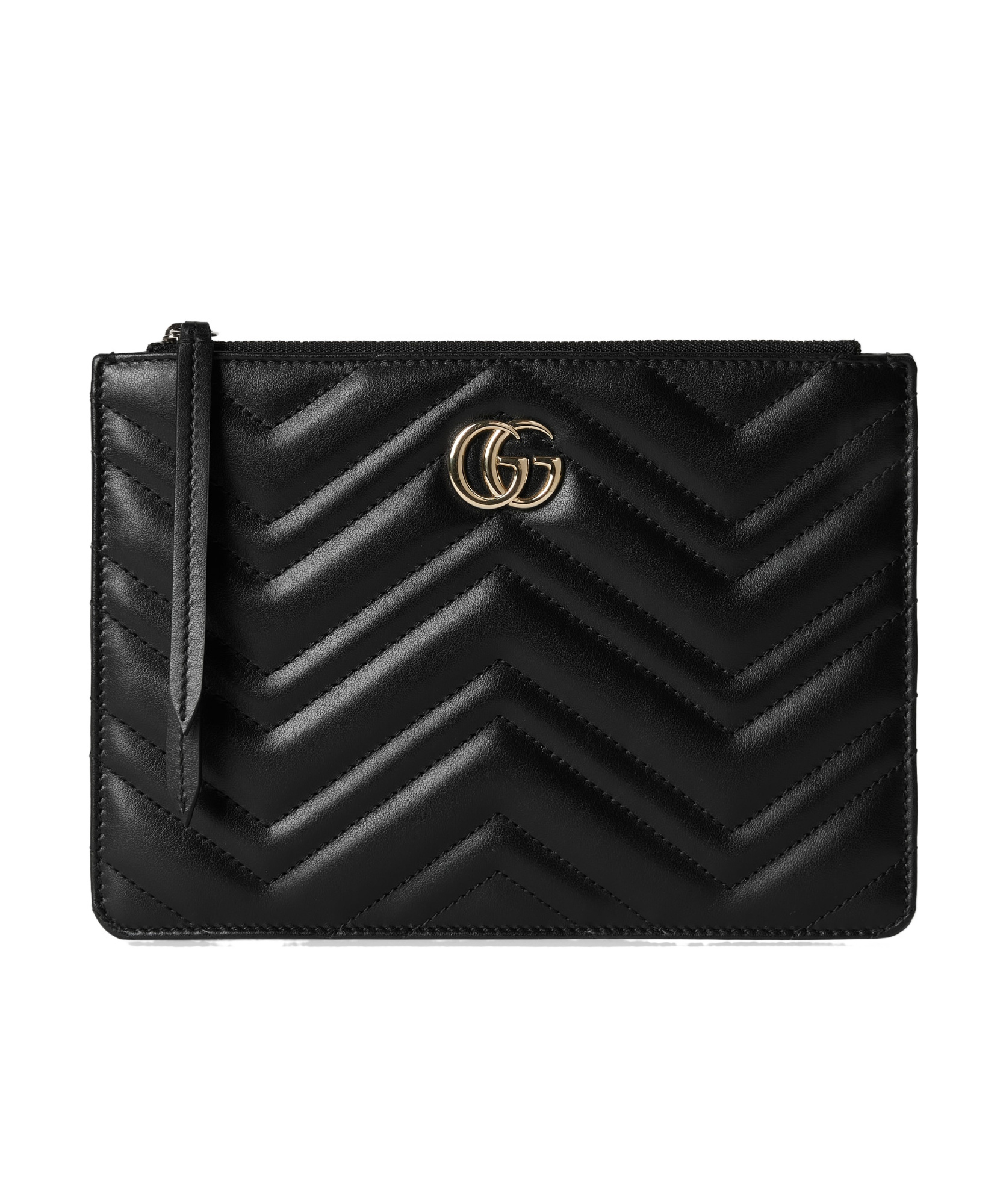 Gucci Gg Marmont Zipper Clutch In Black