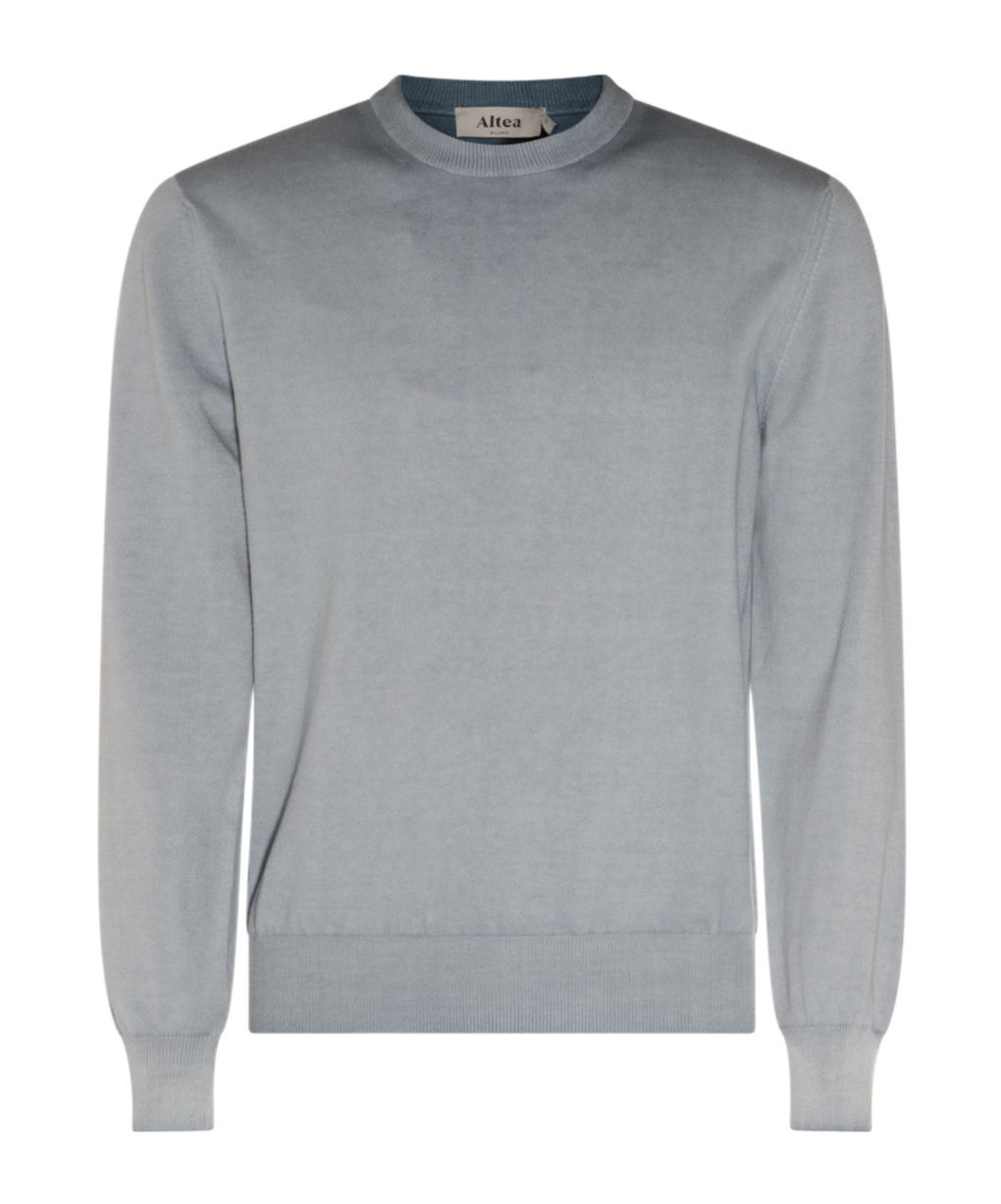 Altea Blue Denim Cotton Knitwear In Blue