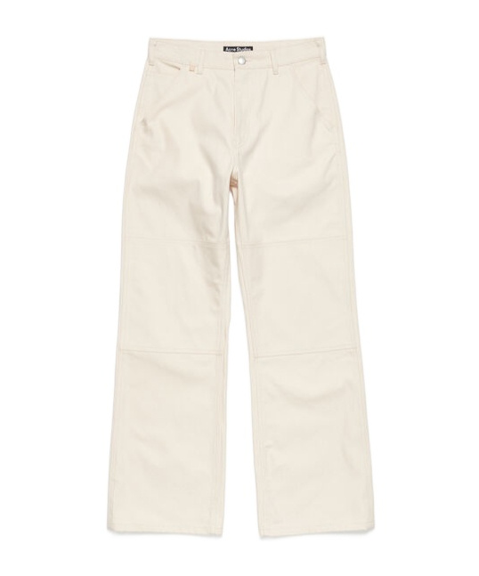 Acne Studios Patch Canvas Straight Trousers In White