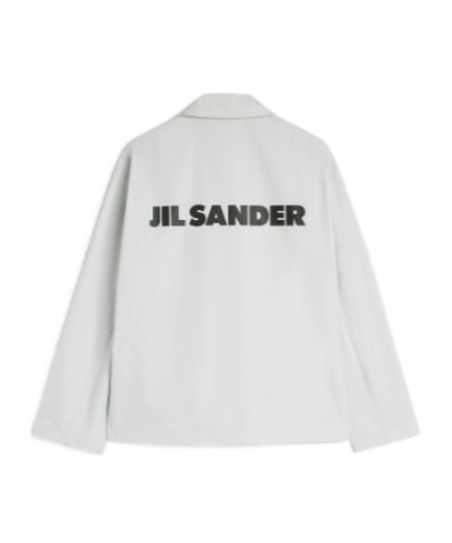 Jil Sander Logo-print Cotton Taffeta Jacket In Gray