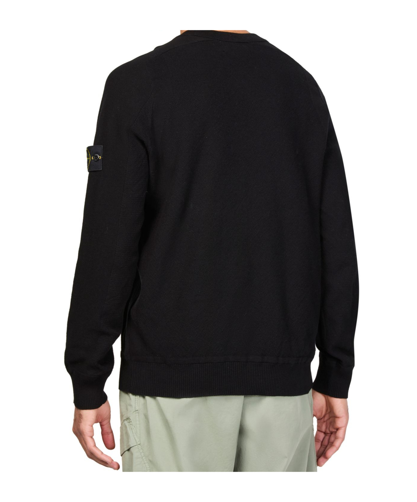 Shop Stone Island Round-neck Sweater In Black