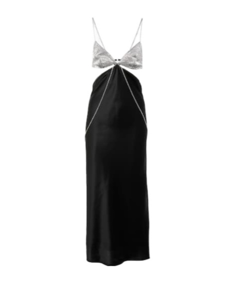 Dodo Bar Or Beatrice Embellished Silk Satin Dress In Black