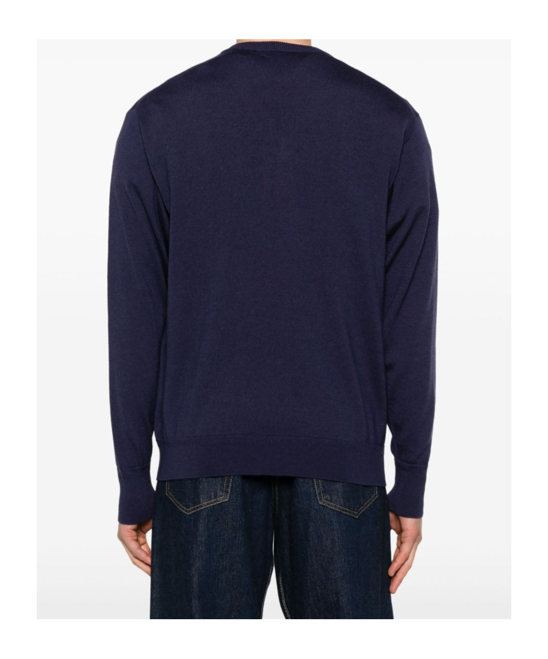 Bally V-neck Sweater With Ribbed Cuffs And Hem In Black