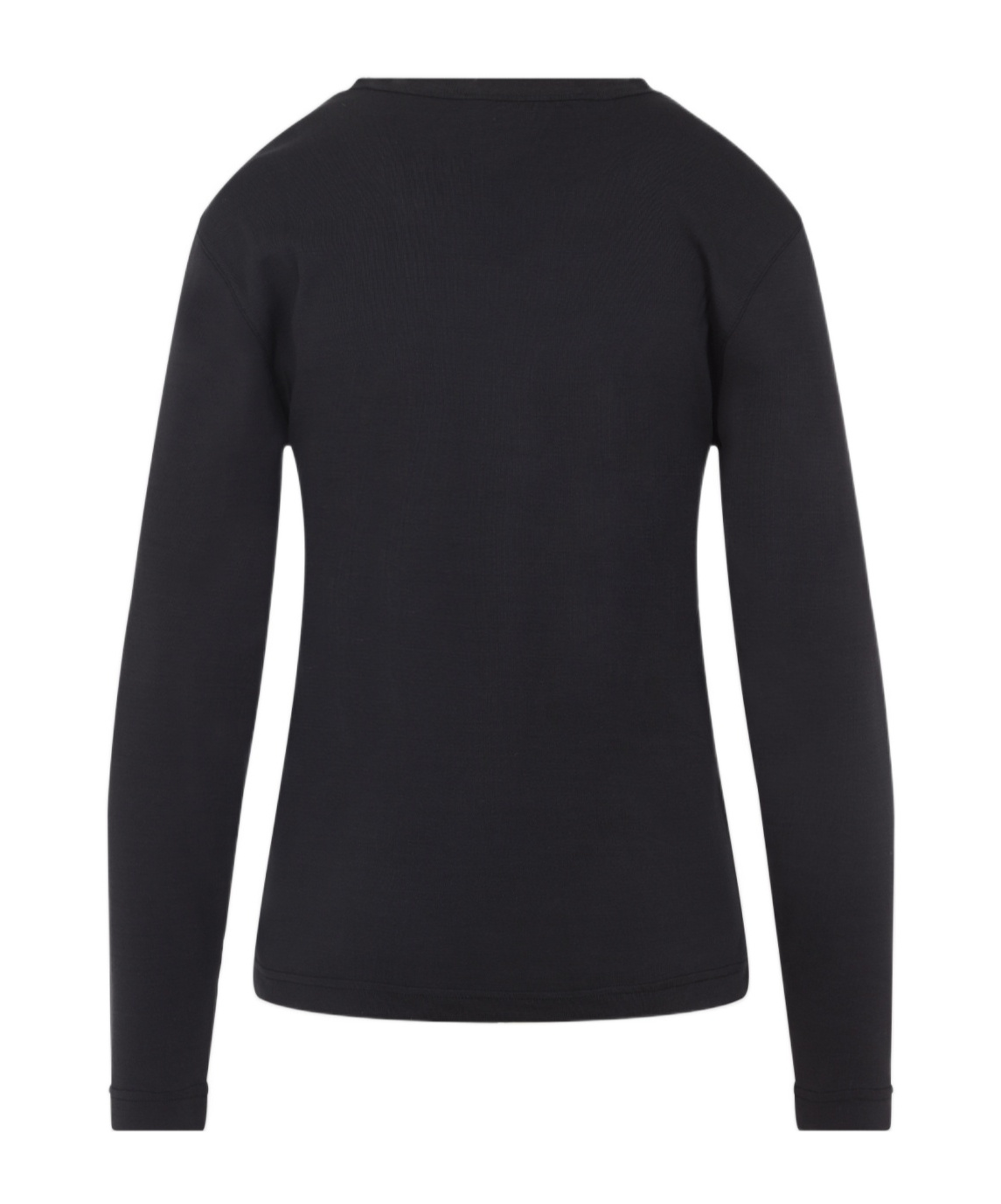 Lemaire Ribbed Crew Neck Long Sleeve Top In Black