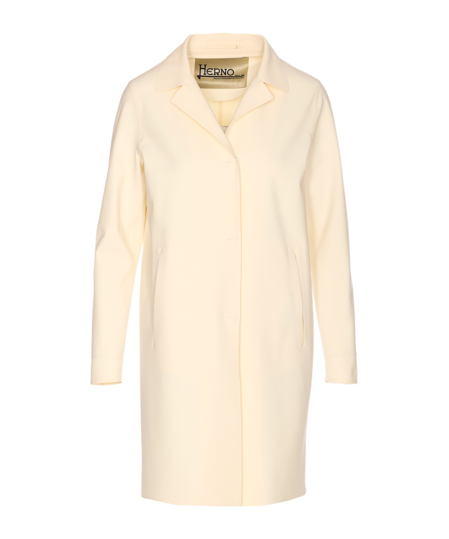 Herno Single-breasted Long-sleeved Coat In Neutral