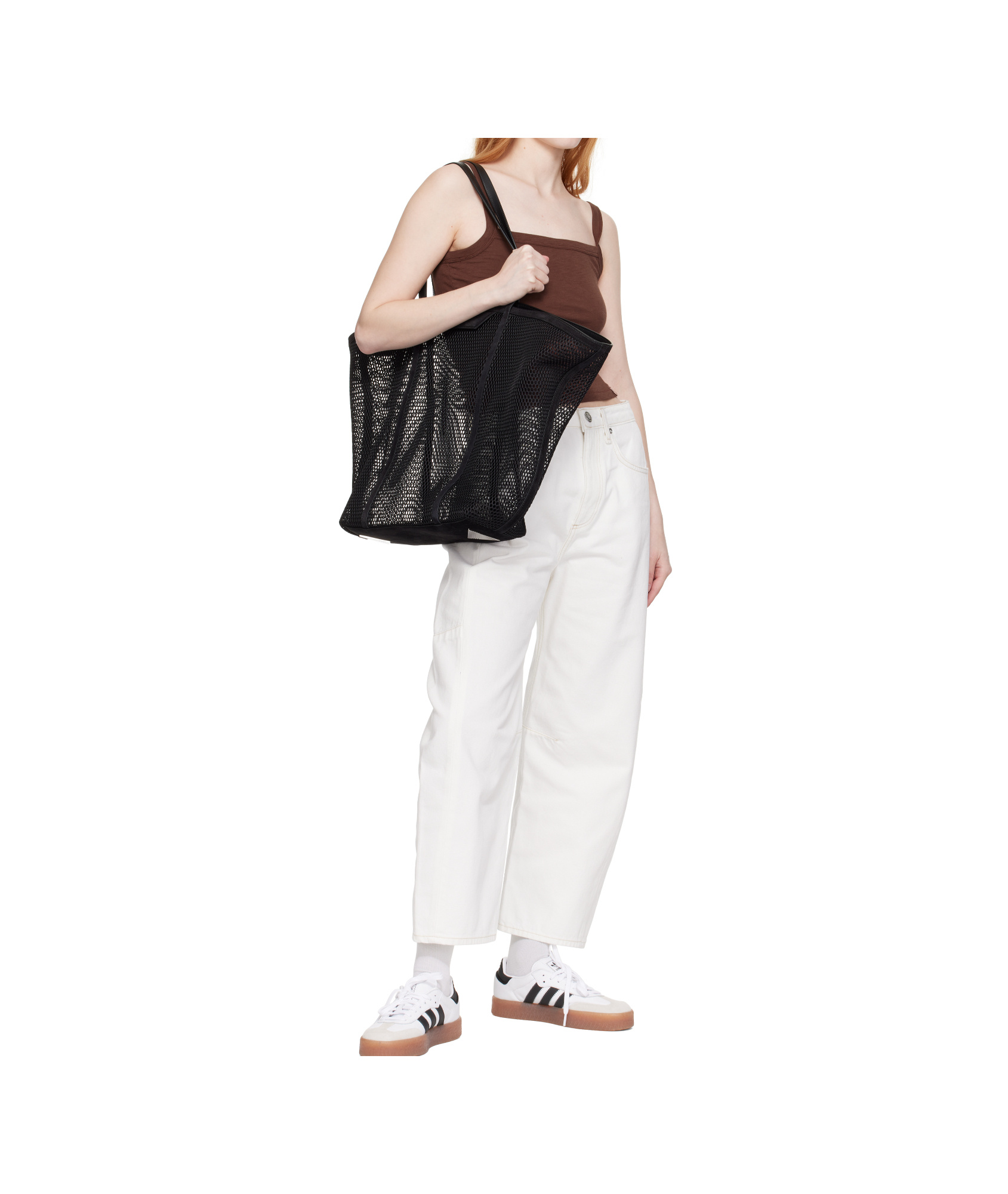 Attico Mesh Tote Bag In Black