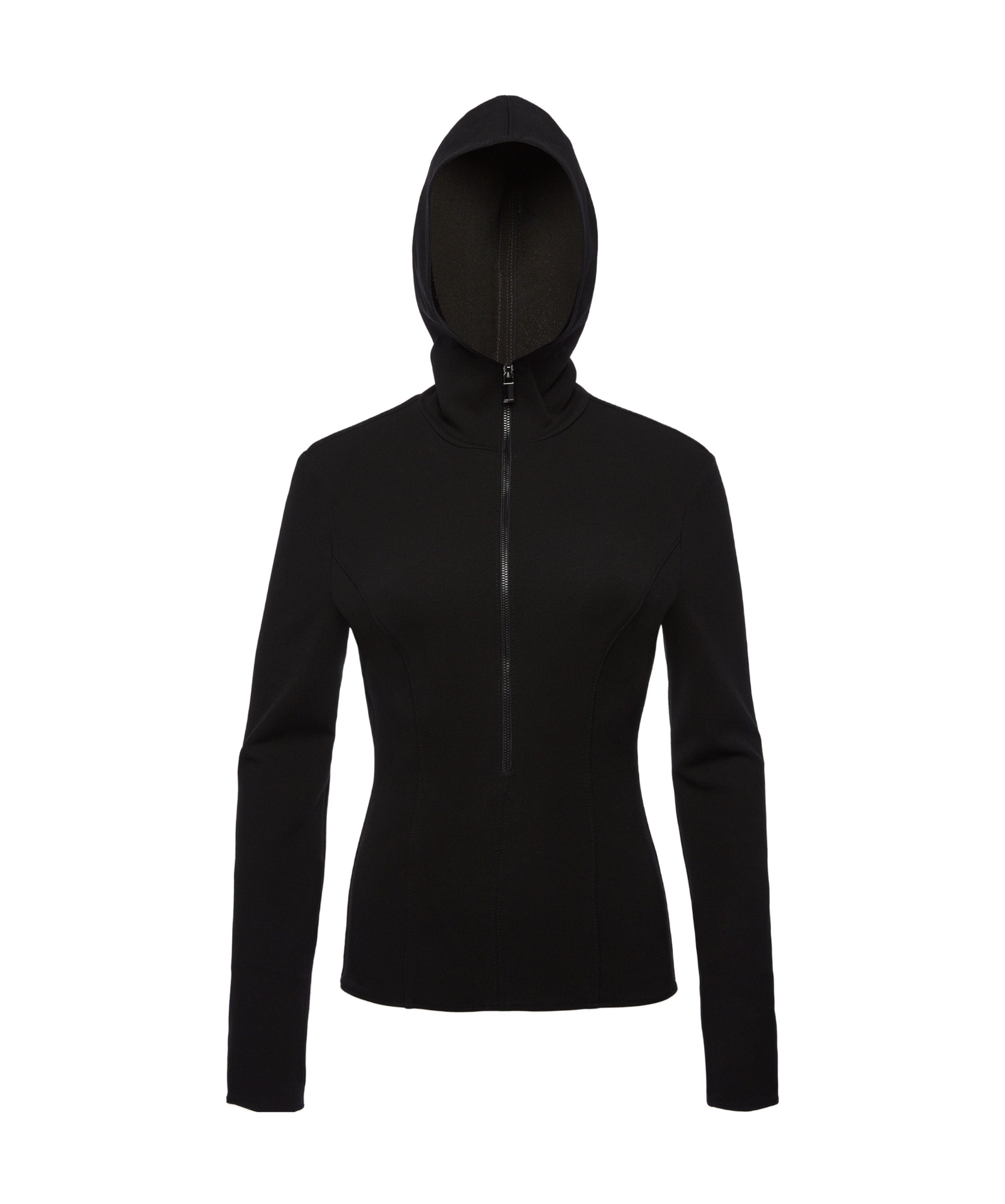 Magda Butrym Hooded Zip-up Top In Black