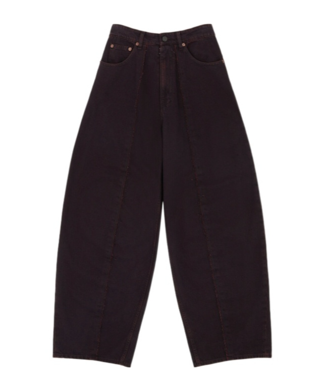 Mm6 Maison Margiela Burgundy Wide-leg Jeans In Black