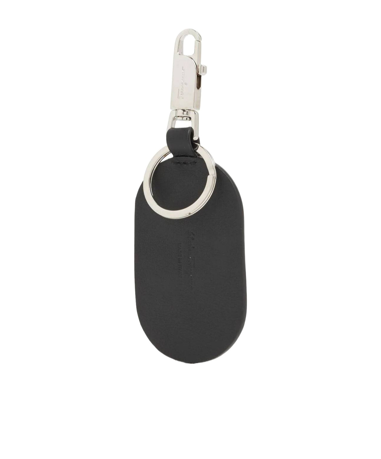 Ferragamo Logo-plaque Leather Keyring In Black