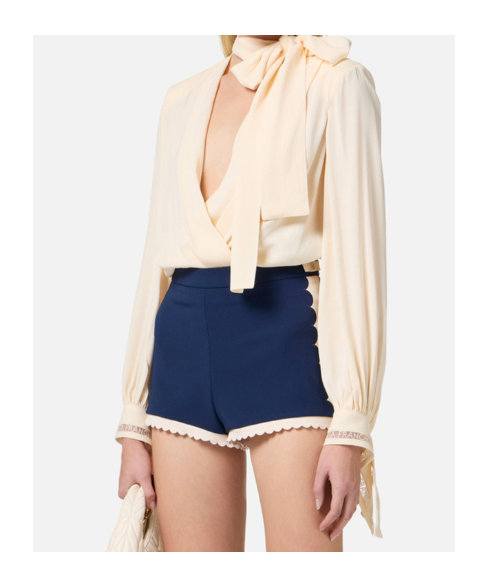 Elisabetta Franchi Strap-up One-piece Shirt In Nude