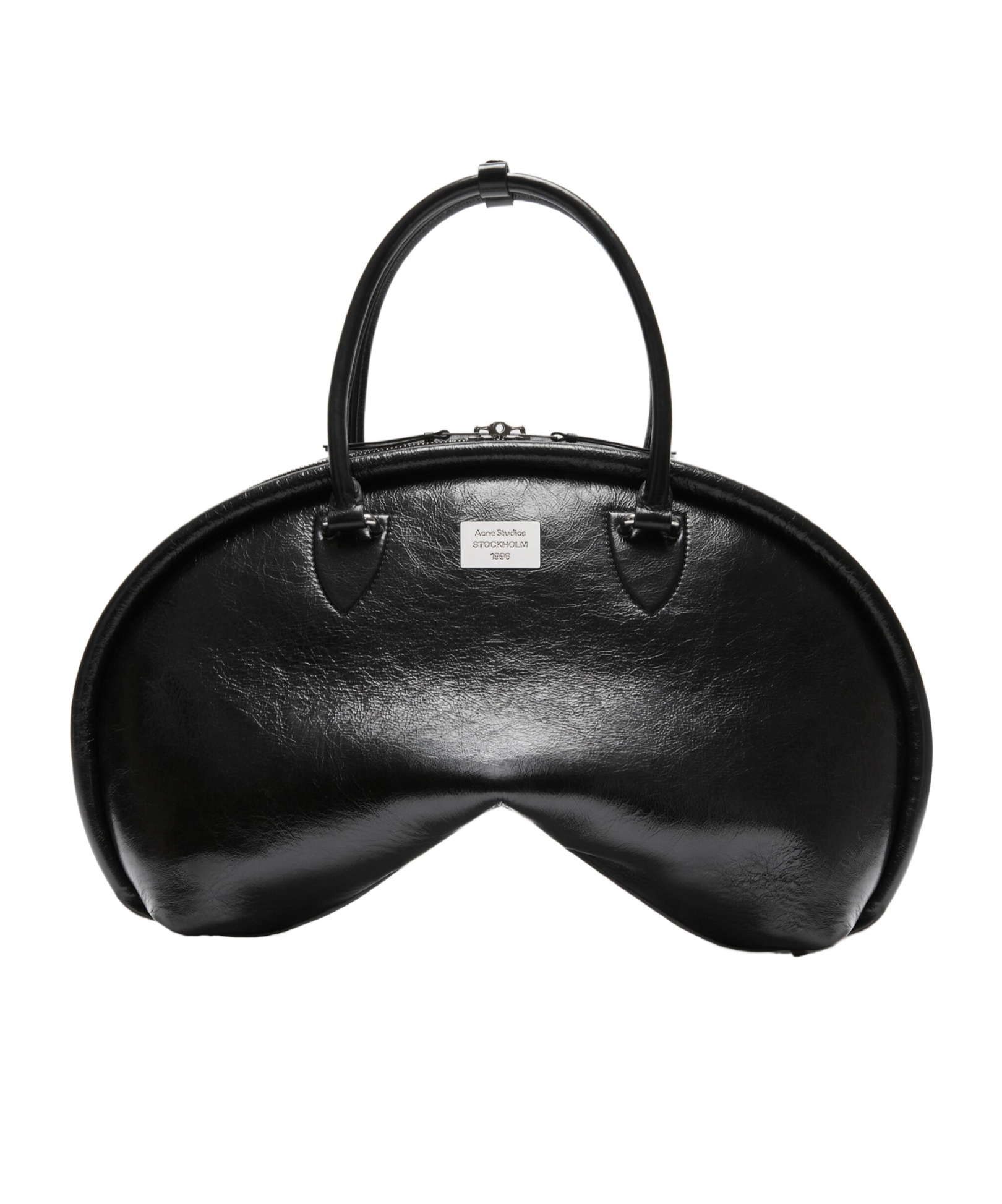 Acne Studios Small Bowlina Leather Shoulder Bag In Black