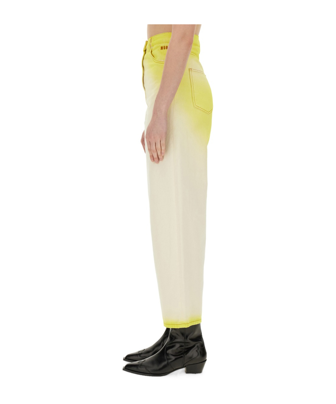 Msgm Cotton Jeans In Yellow
