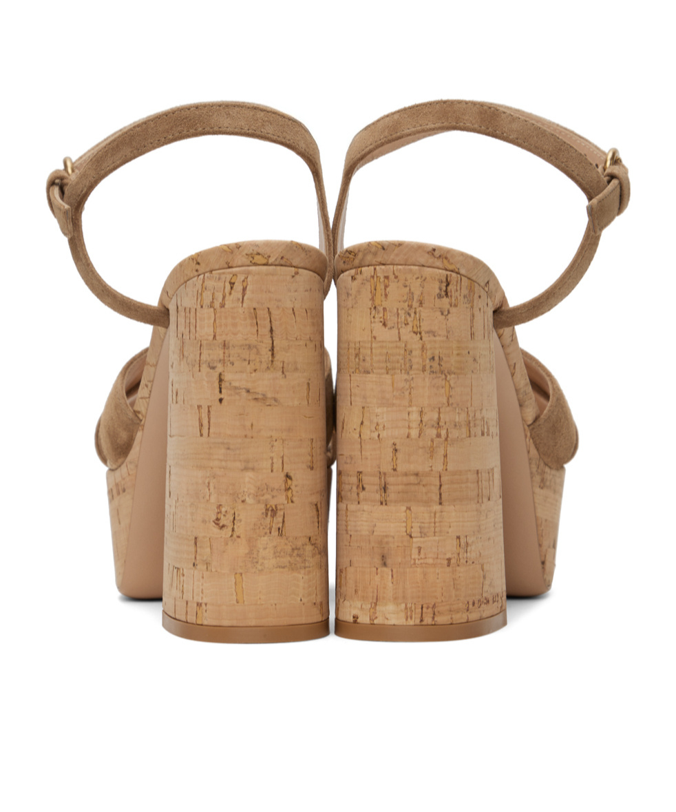 Gianvito Rossi Beige Bebe Heeled Sandals In Brown