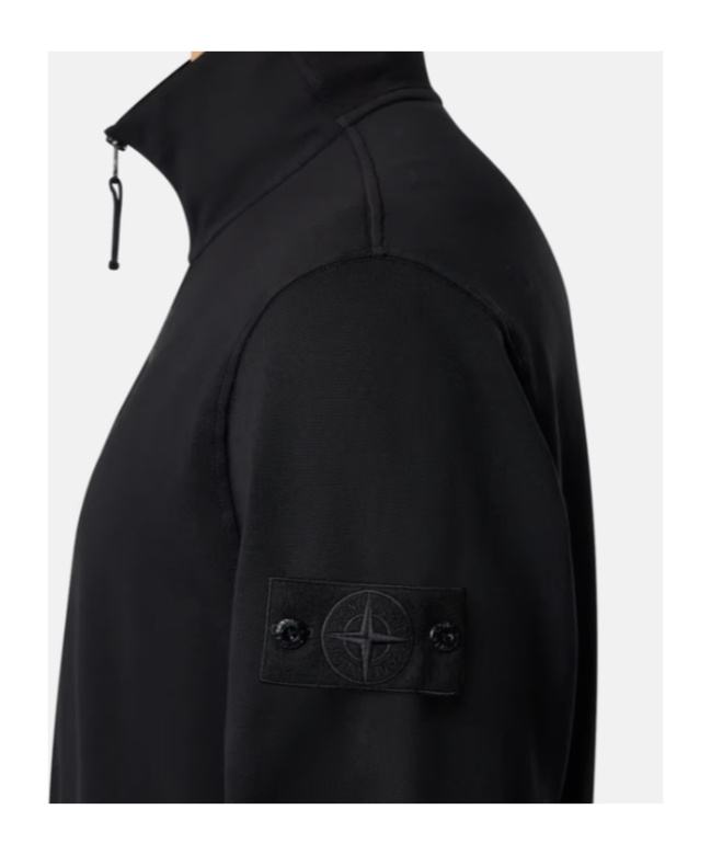 Stone Island Zippered Sweatshirt In Black