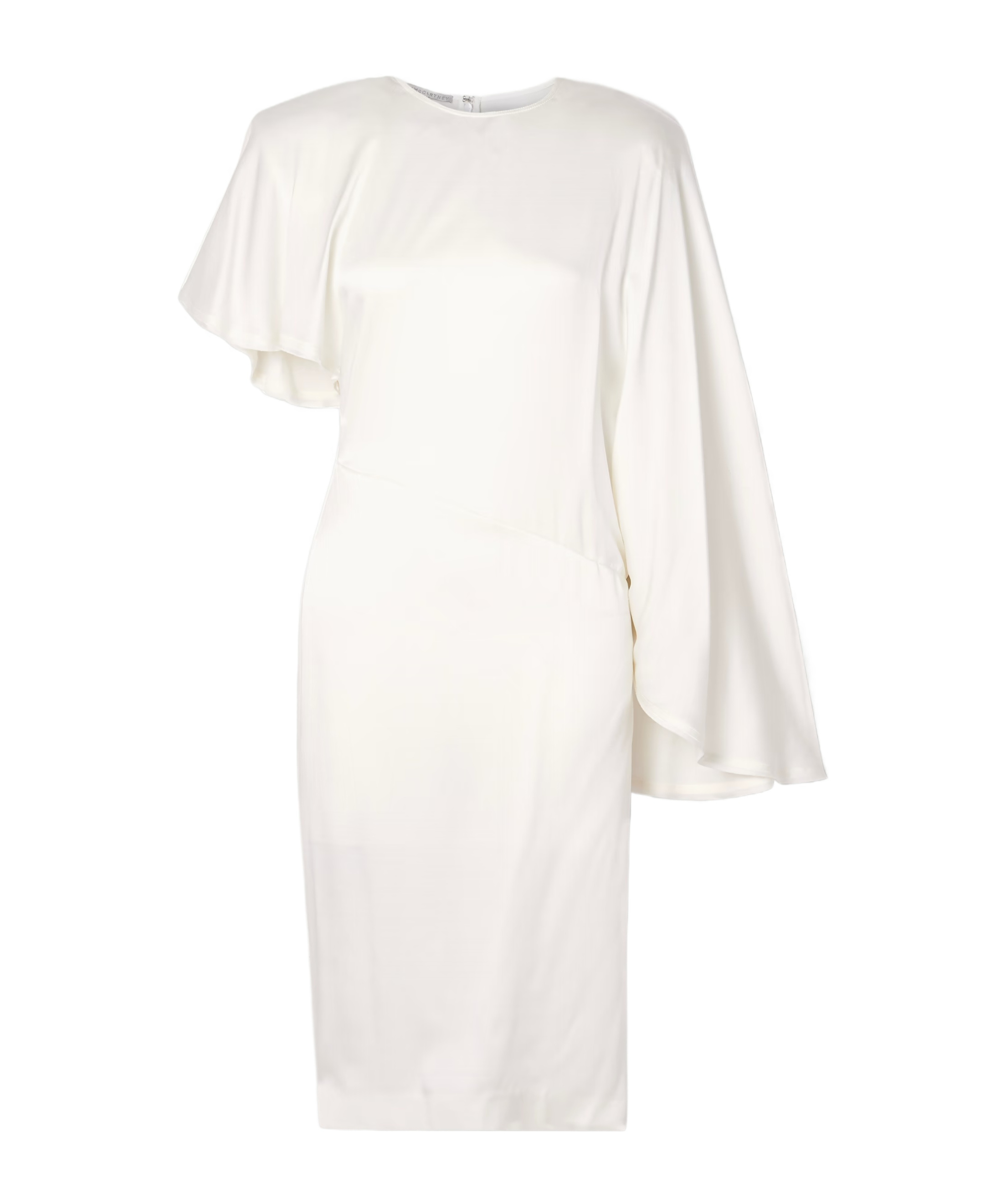 Stella Mccartney Draped Midi Dress Ruched Detail In White