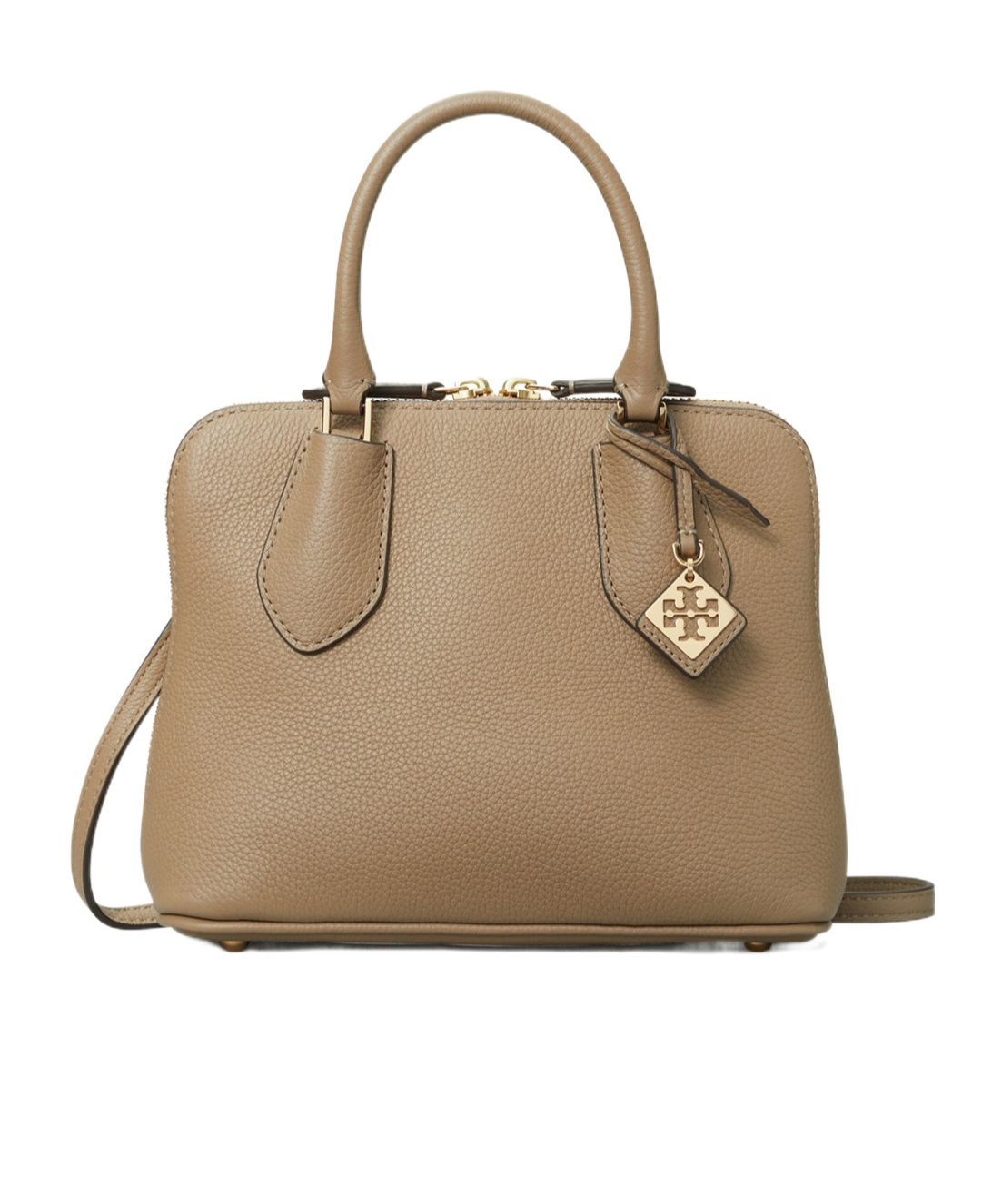 Tory Burch Mini Pebbled Leather Swing Bag In Brown