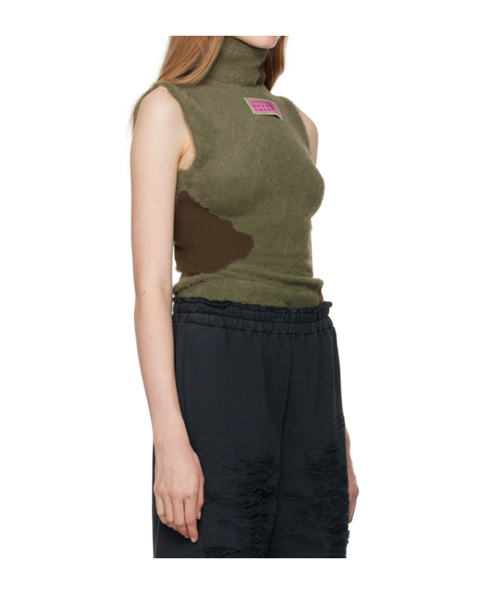 Shop Mm6 Maison Margiela Sleeveless Sweater In Black