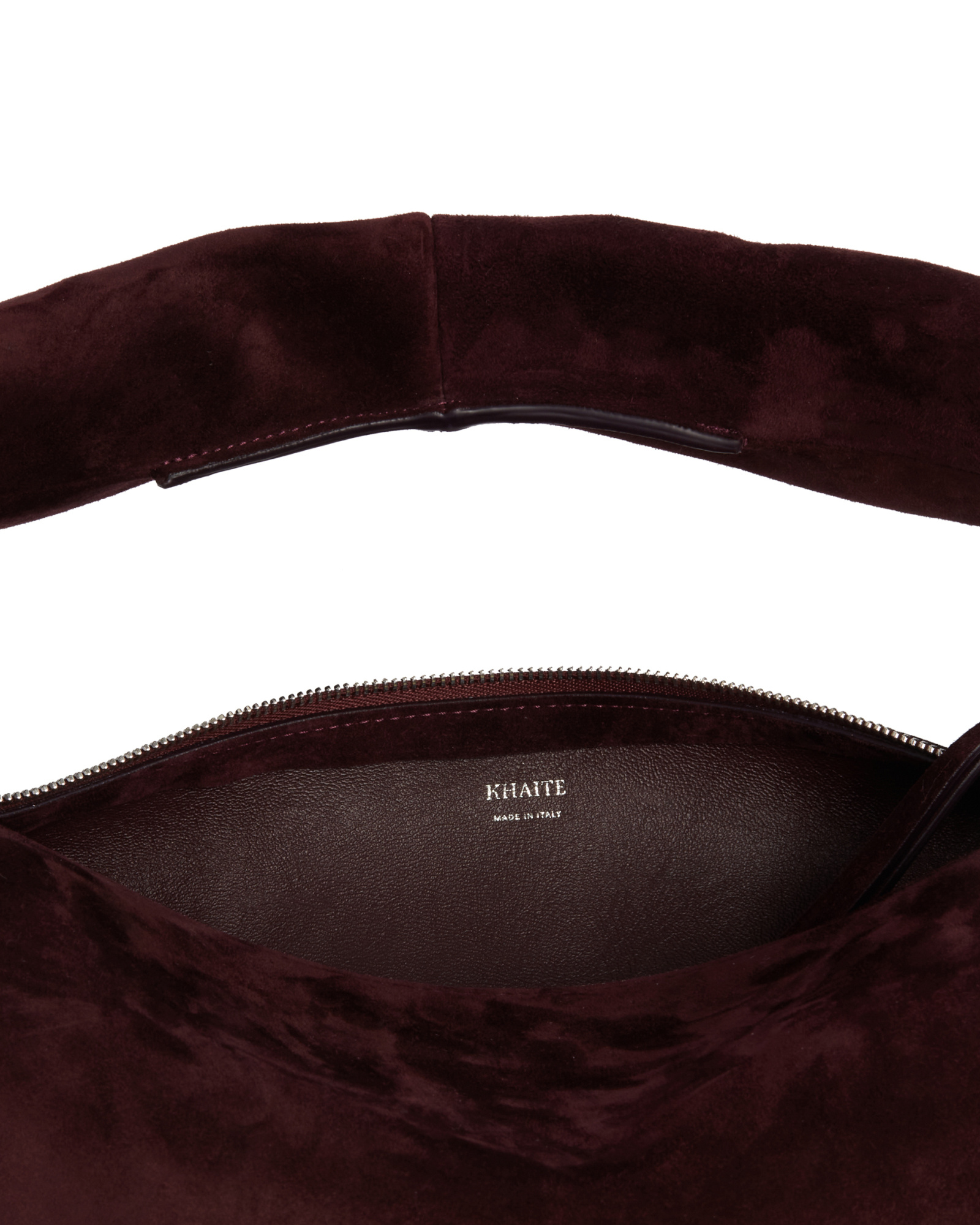 Khaite Medium Olivia Suede Hobo Bag In Brown
