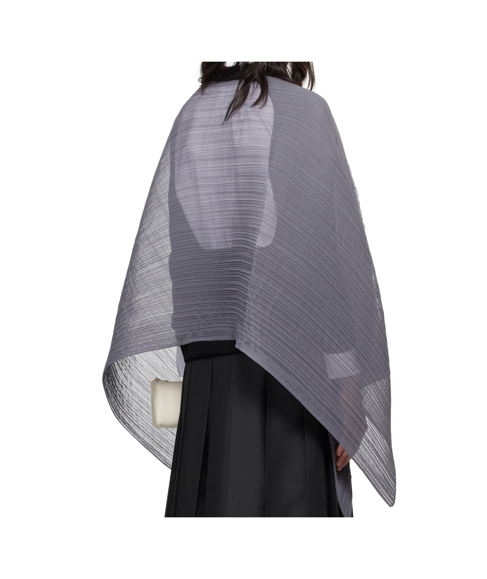 Issey Miyake Gray March Basic Madame-t Small Stole In Gray