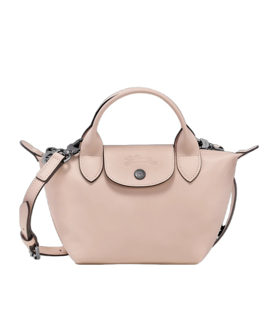 Longchamp Le Pliage Xtra Leather Bag With Shoulder Strap In Nude