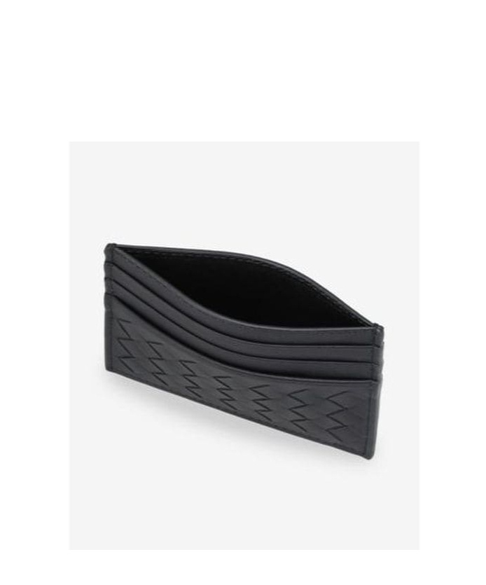 Shop Bottega Veneta Braided Cardholder In Black
