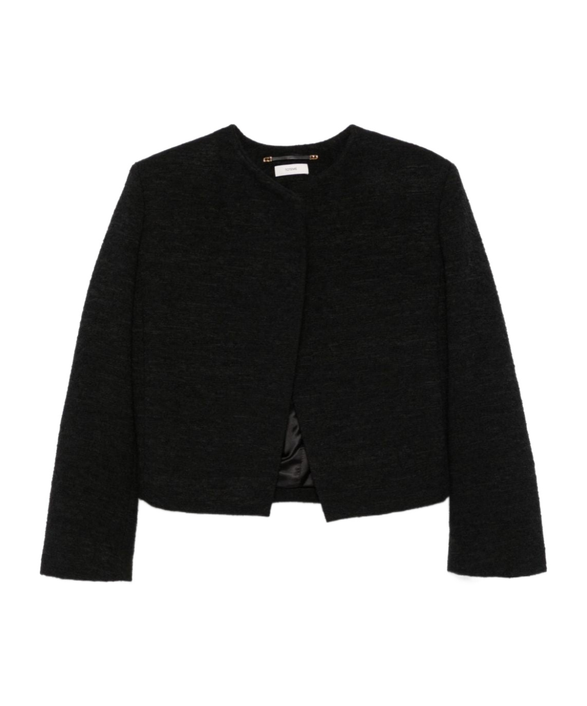 Totême Cropped Bouclé Jacket In Black