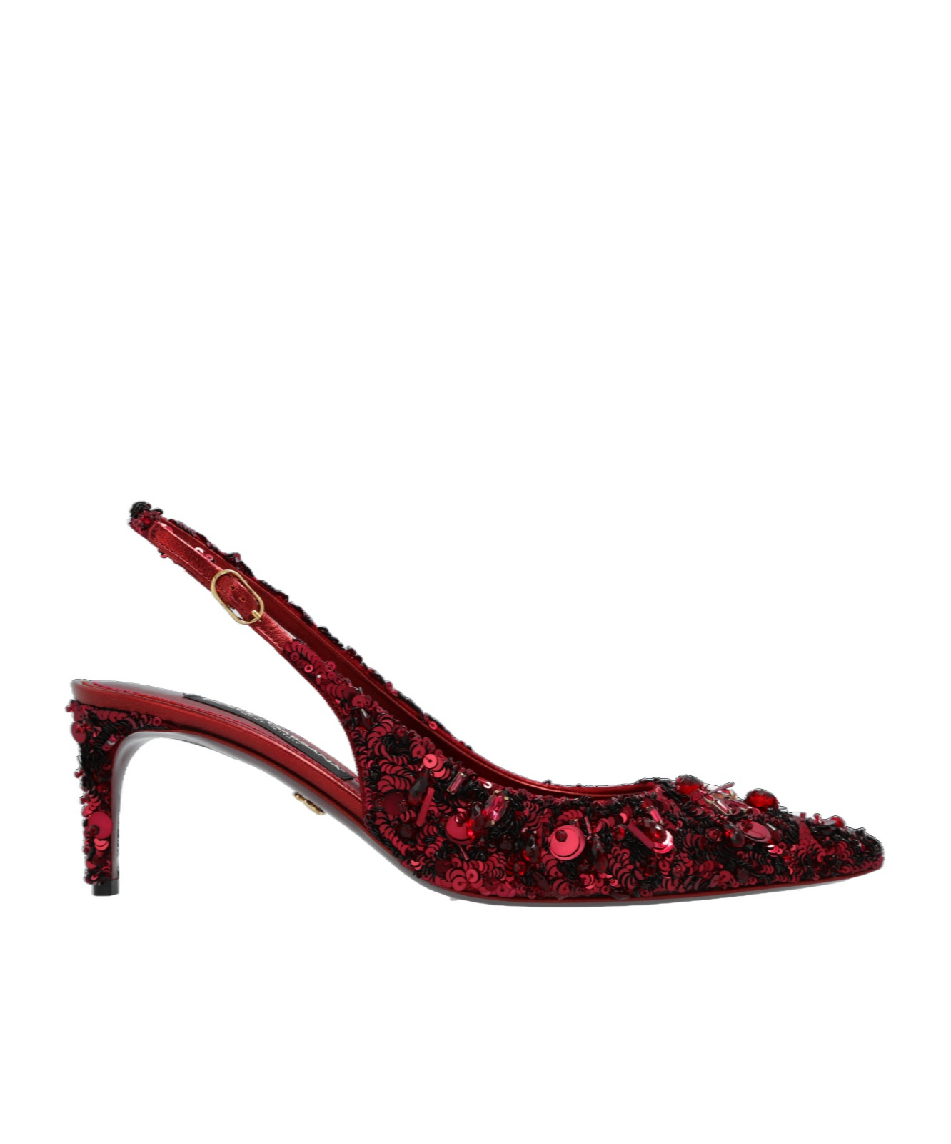 Dolce & Gabbana Tulle Slingbacks With Sequin Embellishment In Red