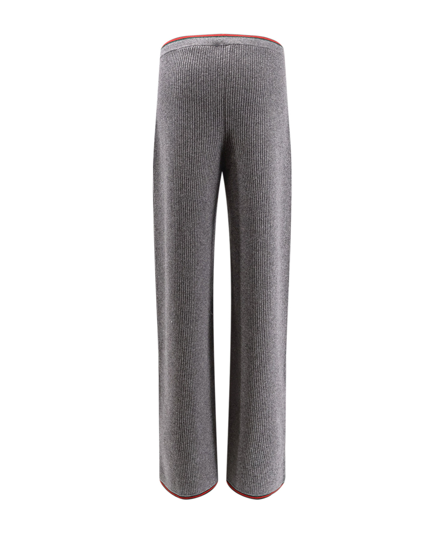 Gucci Womens Dusty Dark Grey Mc Ribbed Straight-leg Wool Knit Trousers In Gray