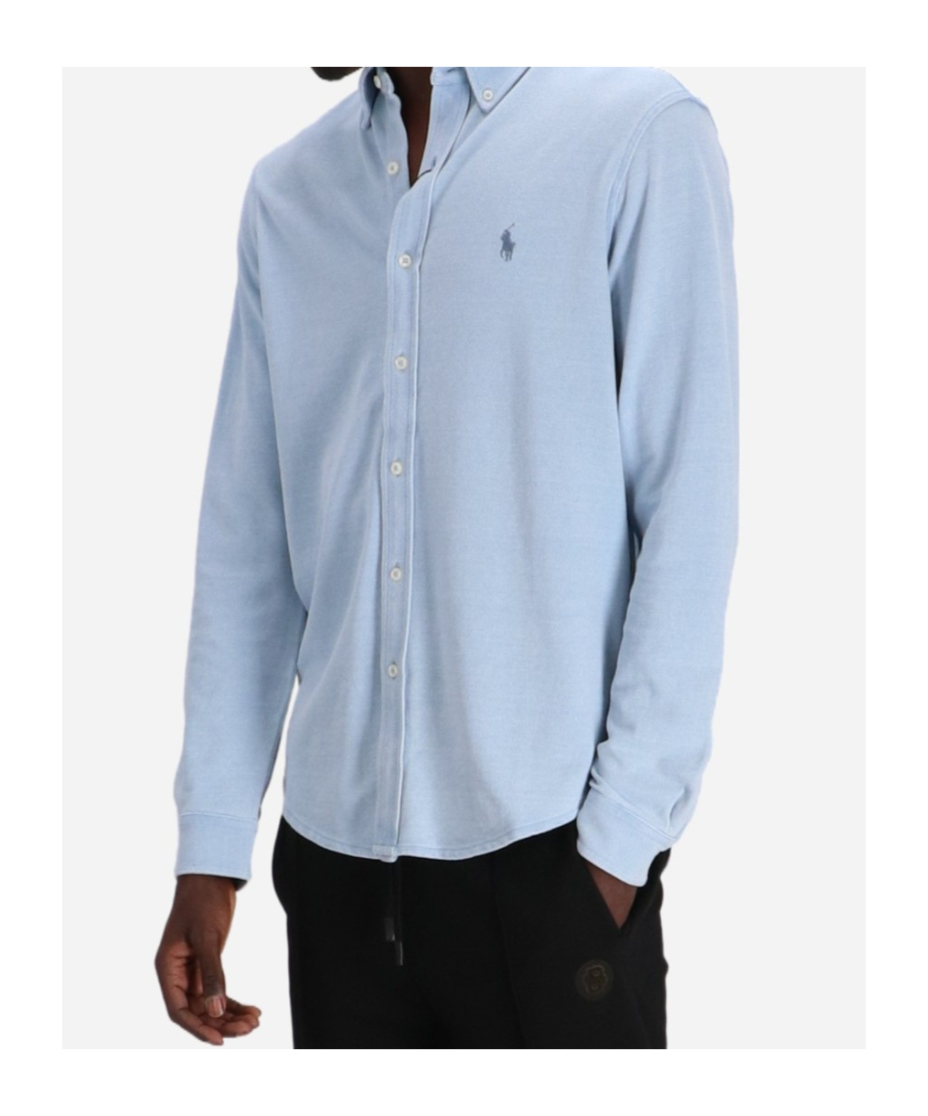 Polo Ralph Lauren Polo Pony Cotton Shirt In Blue