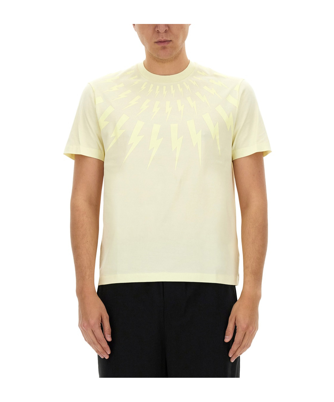 Neil Barrett Hunderbolt T-shirt In White