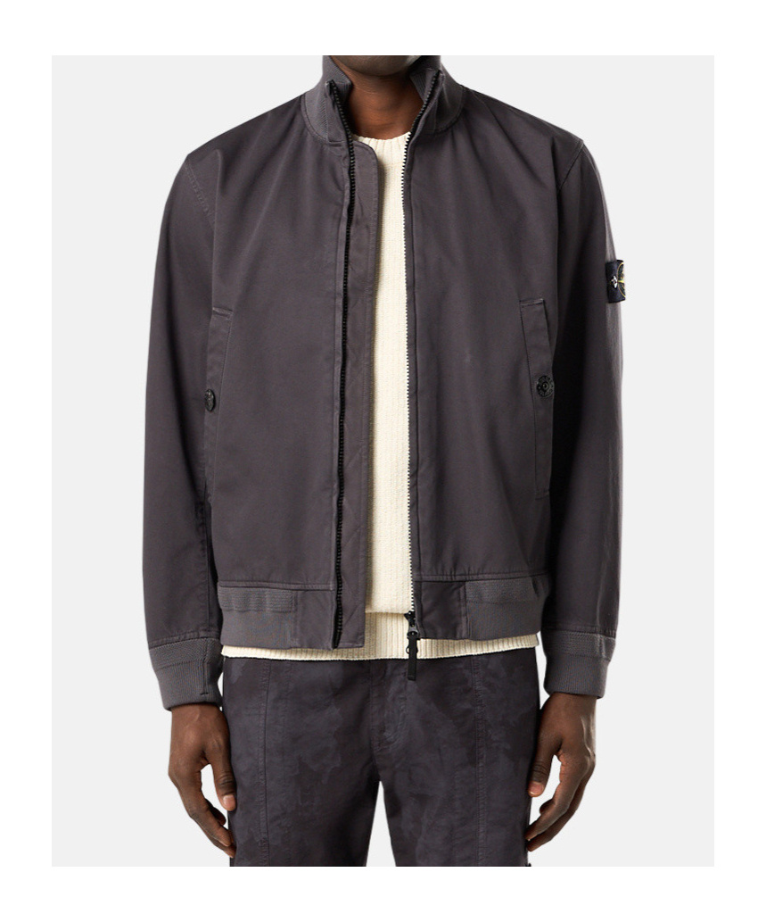Stone Island Compass-badge Bomber Jacket In Charcoal-grey