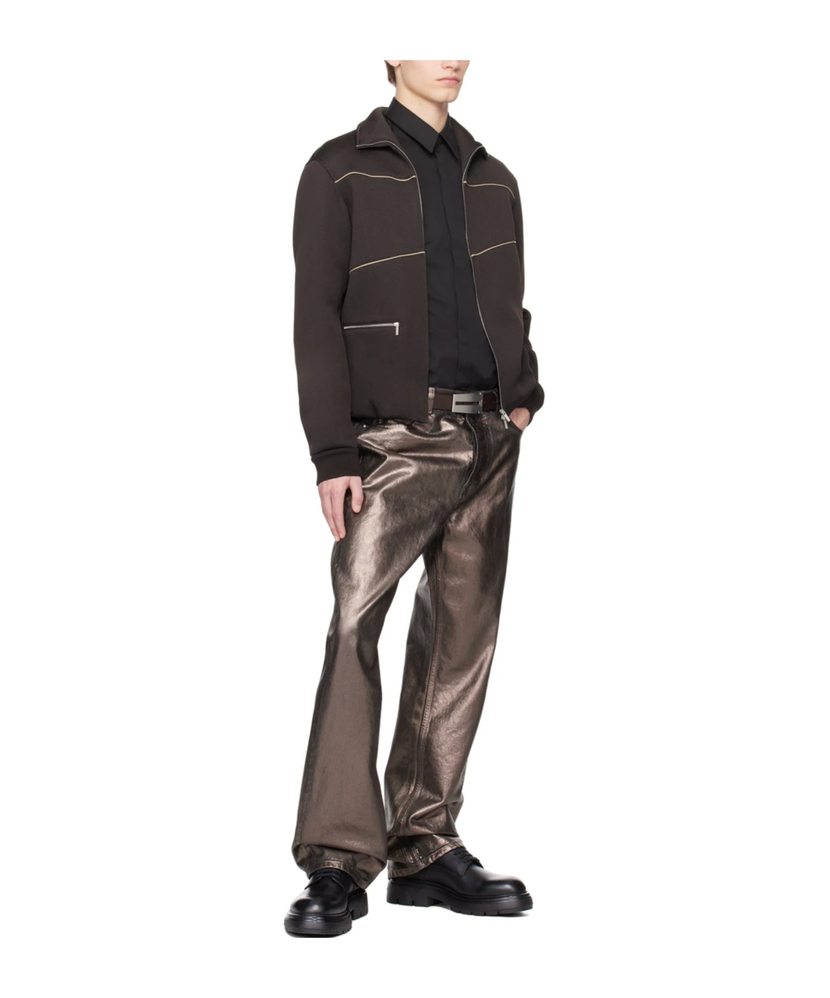 Ferragamo Brown Five-pocket Jeans In Black