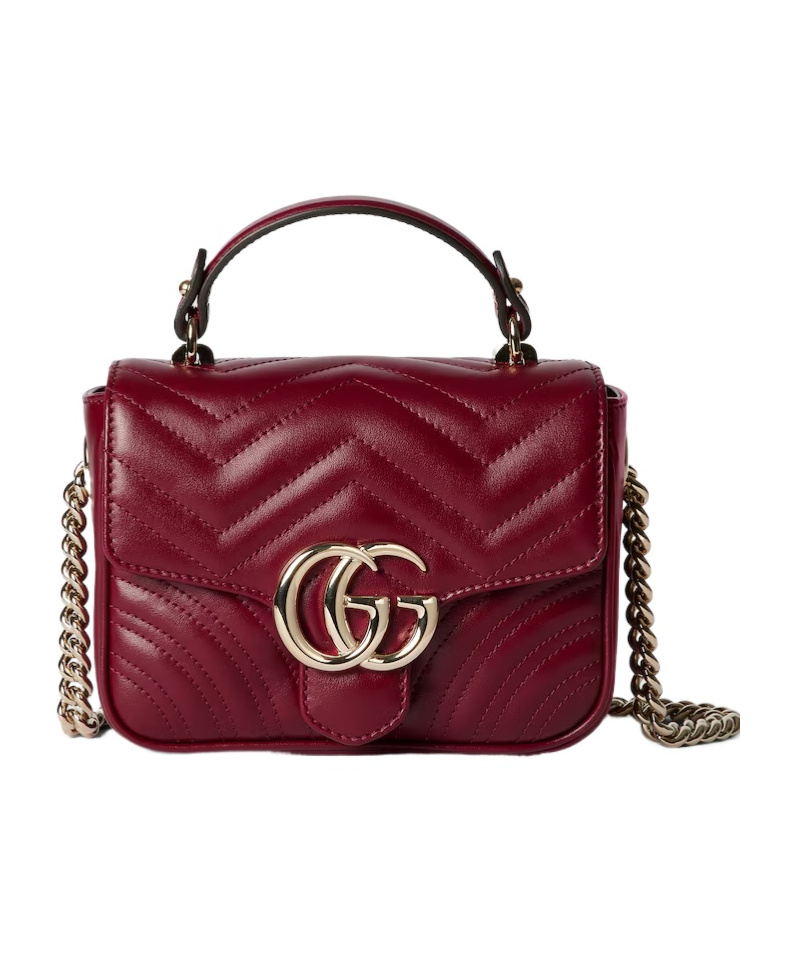 Gucci Gg Marmont Mini Top Handle Bag In Red